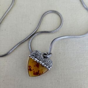 Nina Ricci vintage amber necklace and earrings set